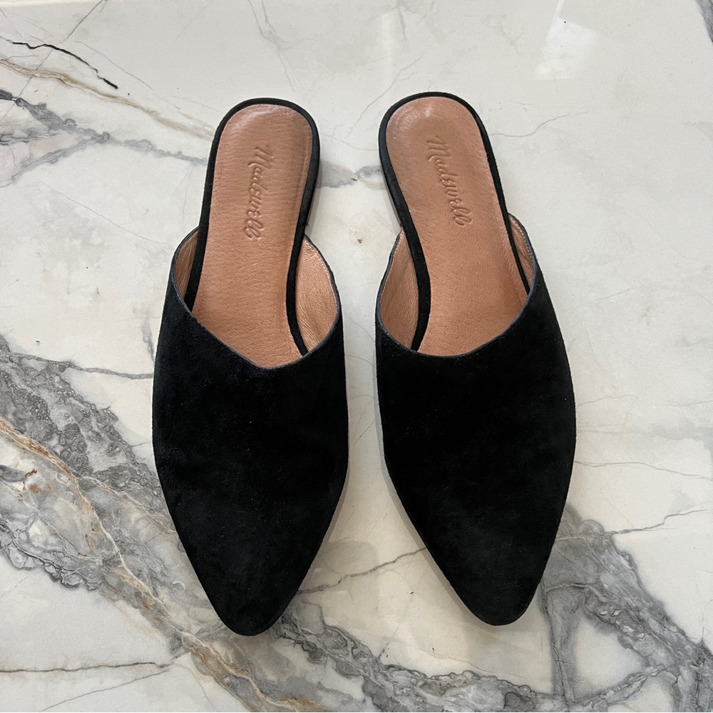 Madewell Remi Mule in Suede Black size 7.5